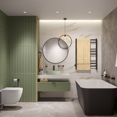 CUBIC 8 Bar 650mm Straight Heated Towel Rail with PTSelect Switch