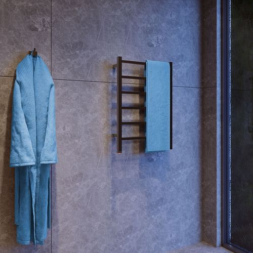 CUBIC 6 Bar 530mm Straight Heated Towel Rail with PTSelect Switch