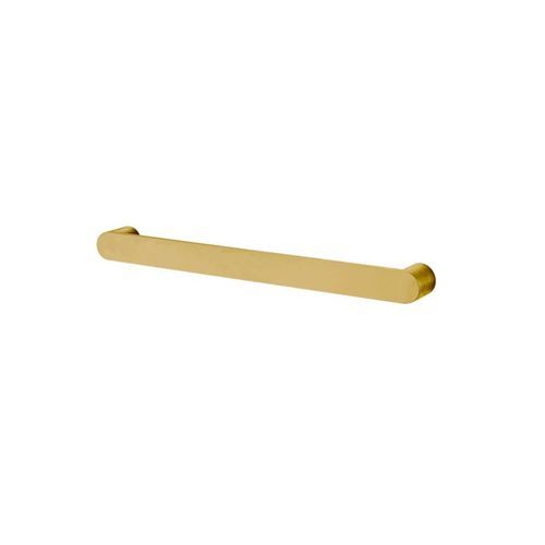 Round Horizontal Heated Towel Rail Brushed Brass
