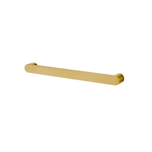 Round Horizontal Heated Towel Rail Brushed Brass
