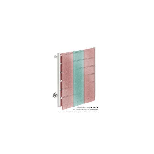 CONTOUR 6 Bar 650mm Straight Heated Towel Rail with PTSelect Switch