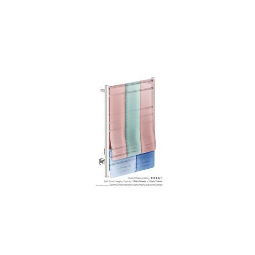CONTOUR 8 Bar 650mm Straight Heated Towel Rail with PTSelect Switch