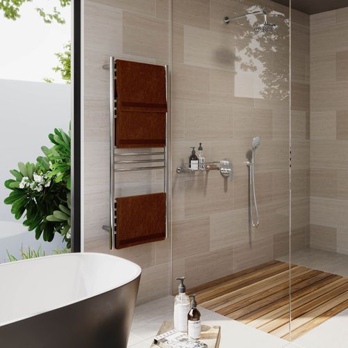 NATURAL 15 Bar 430mm Straight Heated Towel Rail with PTSelect Switch