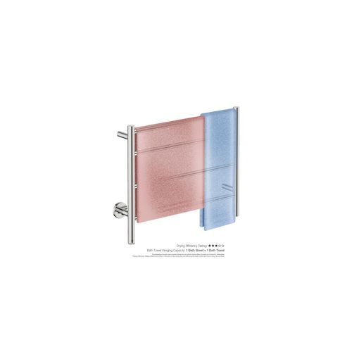 NATURAL 4 Bar 650mm Straight Heated Towel Rail with PTSelect Switch