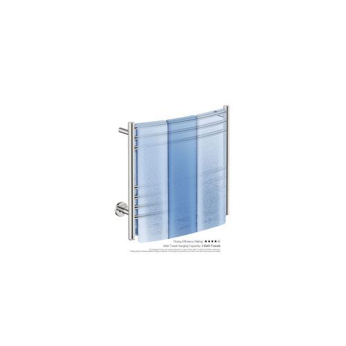 NATURAL 7 Bar 650mm Curved Heated Towel Rail with PTSelect Switch