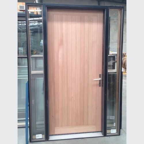 Custom V-Panel Solid Victorian Ash Entry Doors