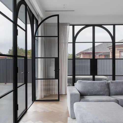 Steel Frame Glass Hinge Doors  - Galvanised FPS50