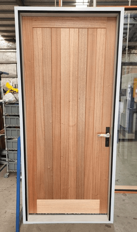 Custom V-Panel Solid Victorian Ash Entry Doors