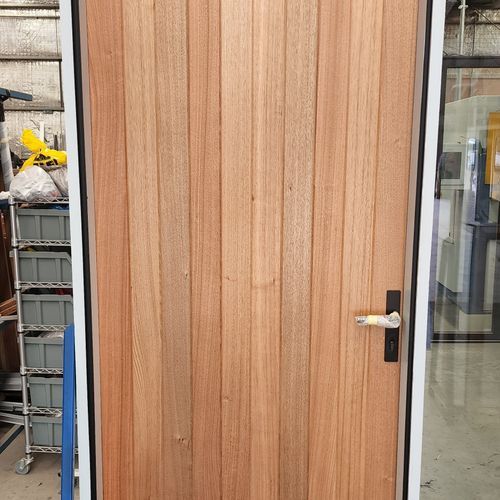 Custom V-Panel Solid Victorian Ash Entry Doors