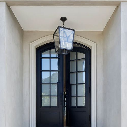 Wrought Iron Hinge Entry Doors - Galvanised