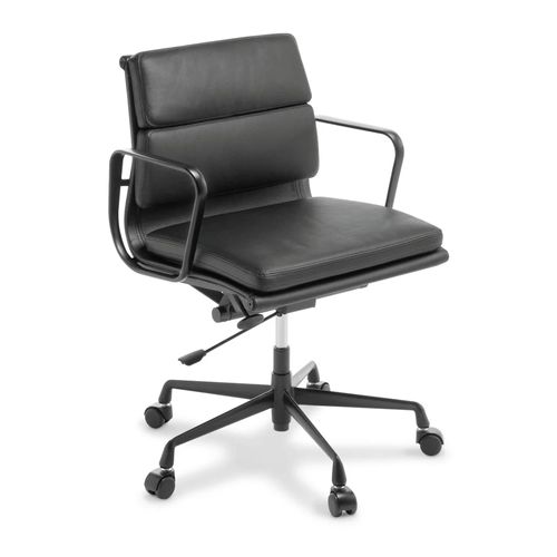 Eames Replica Softpad Mid Back Chair - Black Frame