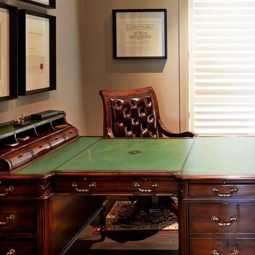 Georgian Partners Desk with Leather Top