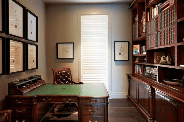 Georgian Partners Desk with Leather Top