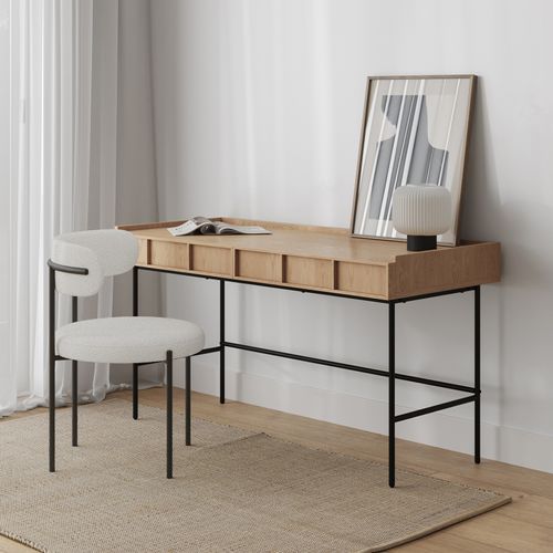 Linea 2 Drawer 140cm Desk Natural Oak | L3 Home