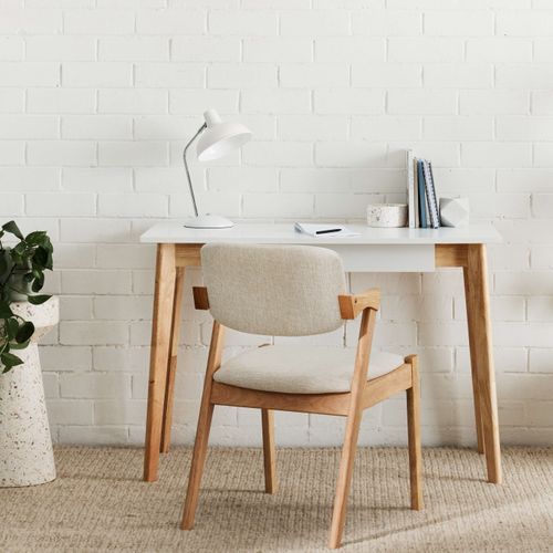 Byron Office Desk | 1 Drawer | Natural Hardwood