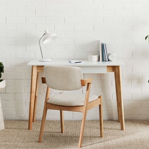 Byron Office Desk | 1 Drawer | Natural Hardwood