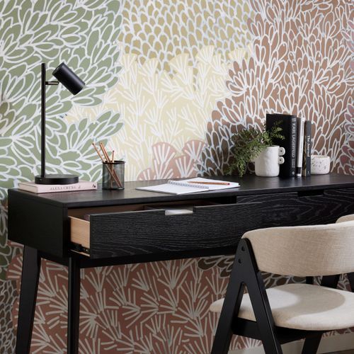 Cannes Office Desk | 2 Drawer | Black Hardwood