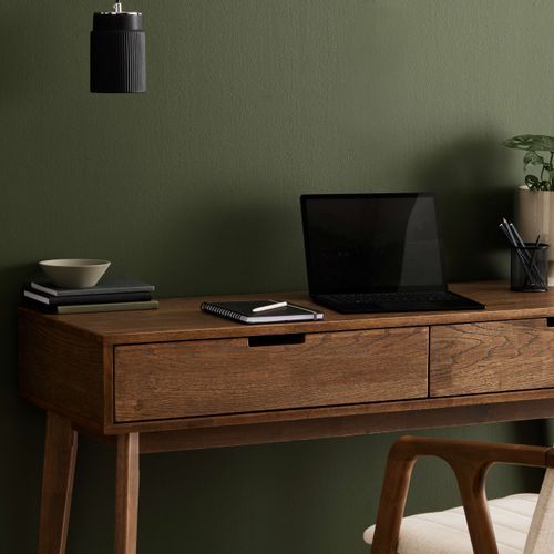 Paris Hardwood Office Desk | 2 Drawer | Walnut