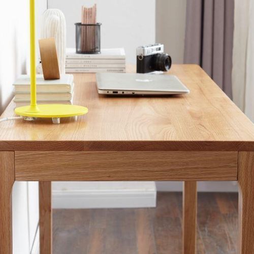 Seattle Natural Solid Oak Writing Desk
