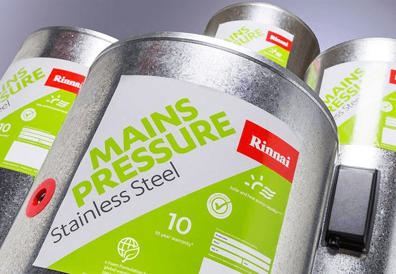 Rinnai Stainless Steel Mains Pressure Indoor Cylinders