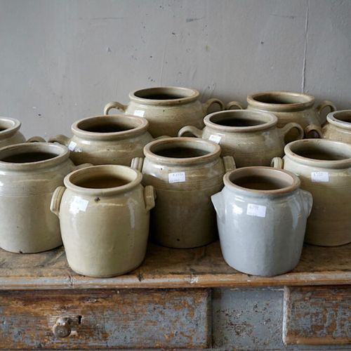 French Antique Stoneware Confit Pots