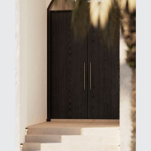 Textured Solid Brass Pull Handle - Linear Knurled