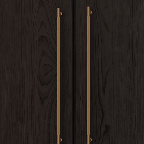 Textured Solid Brass Pull Handle - Linear Knurled