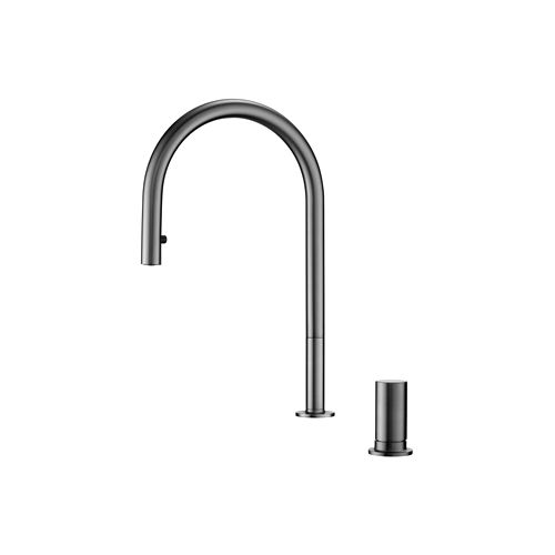 Doppia Extractable Kitchen Mixer Gun Metal