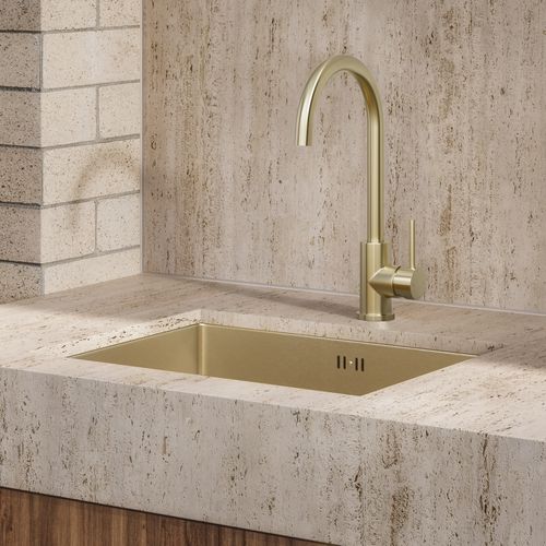 Sola Outdoor Kitchen Mixer | Brushed Brass