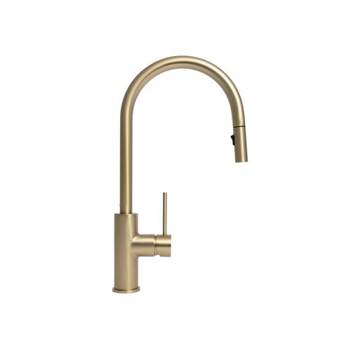 Mira Brushed Brass Gold Pull Out Mixer