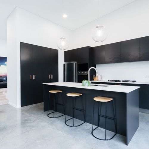 Dark & Concrete Kitchen