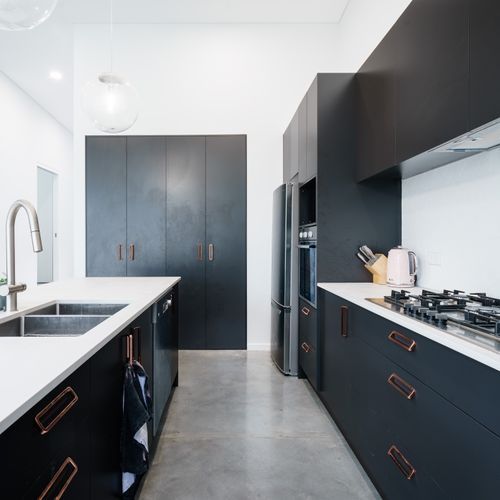 Dark & Concrete Kitchen