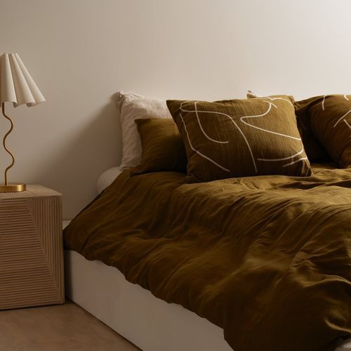 100% French Flax Linen Duvet Cover Set  | Khaki
