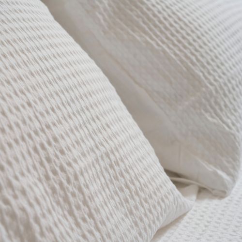 100% Cotton Waffle Pillowcase Pair- White