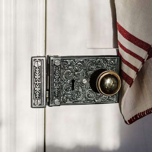 Tradco Ornate Rim Lock Matt Black