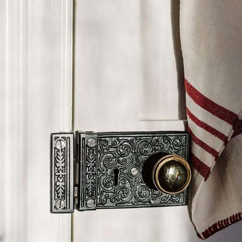 Tradco Ornate Rim Lock Matt Black