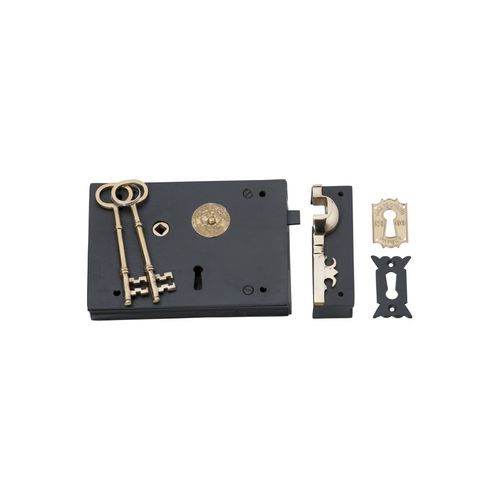 Tradco Ornate Rim Lock Matt Black