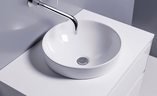 Sleek Round Semi-Recessed Basin