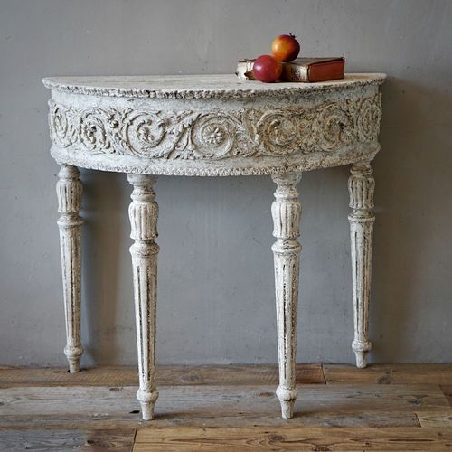 Louis XVI Painted Demi-lune Console