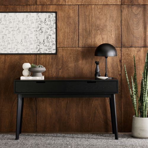 Cannes Console Table | 2 Drawer | Black Hardwood
