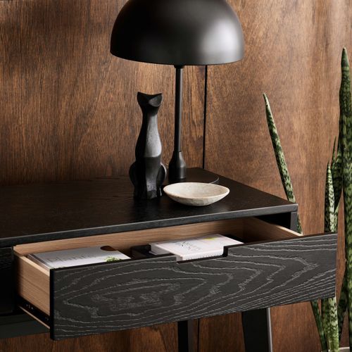 Cannes Console Table | 2 Drawer | Black Hardwood