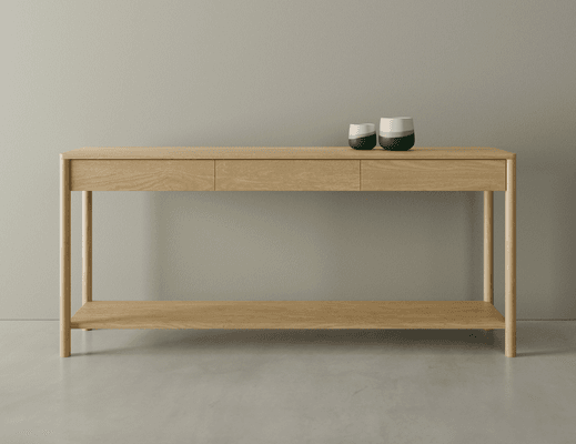 Nordica Console Table - Natural Oak 172cm
