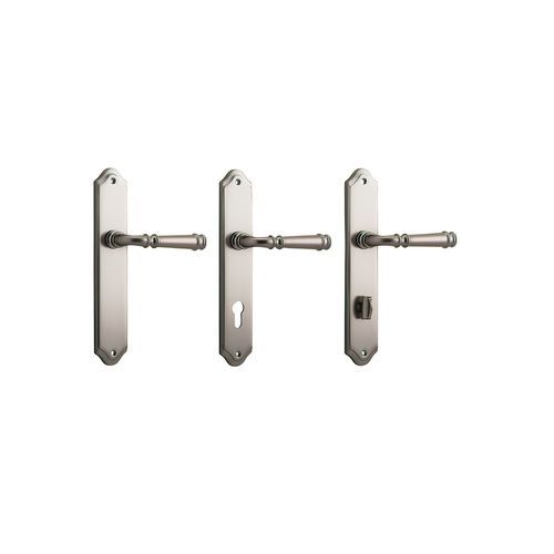 Iver Verona Door Lever on Shouldered Backplate Satin Nickel - Customise to your needs