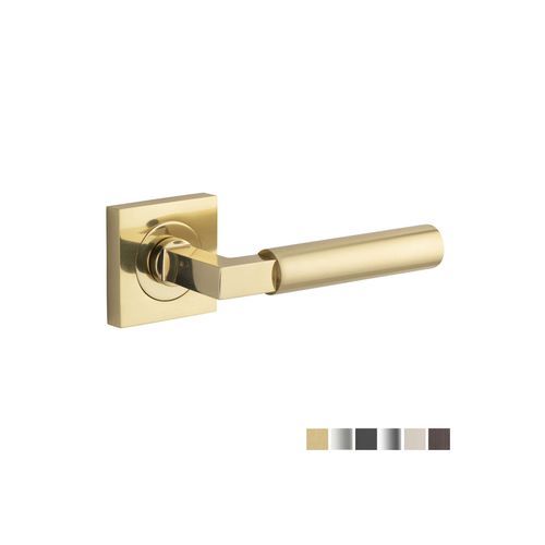 Iver Berlin Door Lever Handle on Square Rose Passage