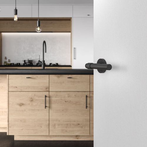 Iver Helsinki Door Lever Handle on Round Rose