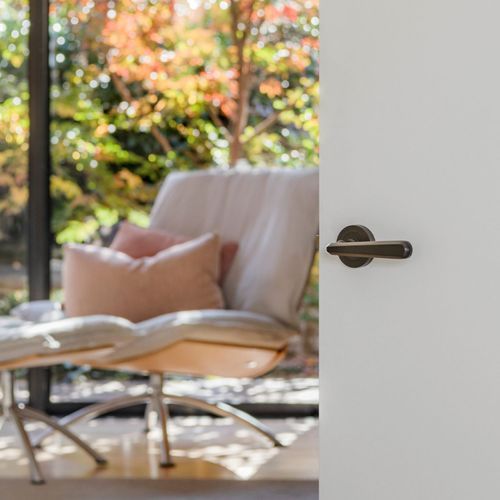 Iver Copenhagen Door Lever Handle on Round Rose