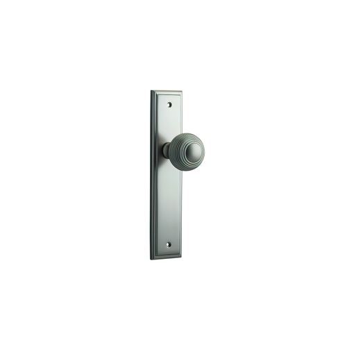 Iver Guildford Door Knob on Stepped Backplate Satin Nickel - Customise to your needs