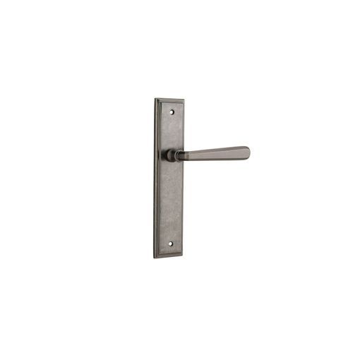 Iver Copenhagen Door Lever on Stepped Backplate Distressed Nickel