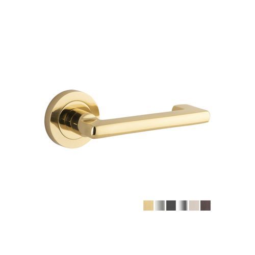 Iver Baltimore Return Door Lever Handle on Round Rose