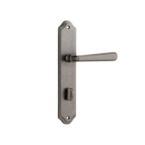 Iver Copenhagen Door Lever on Shouldered Backplate Distressed Nickel